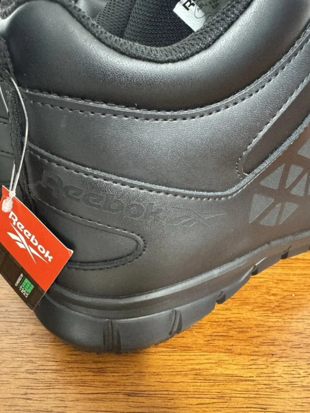 Share Reebok RB3204 Work Boots Men’s 13W EH SR Black Leather Safety Shoes New
